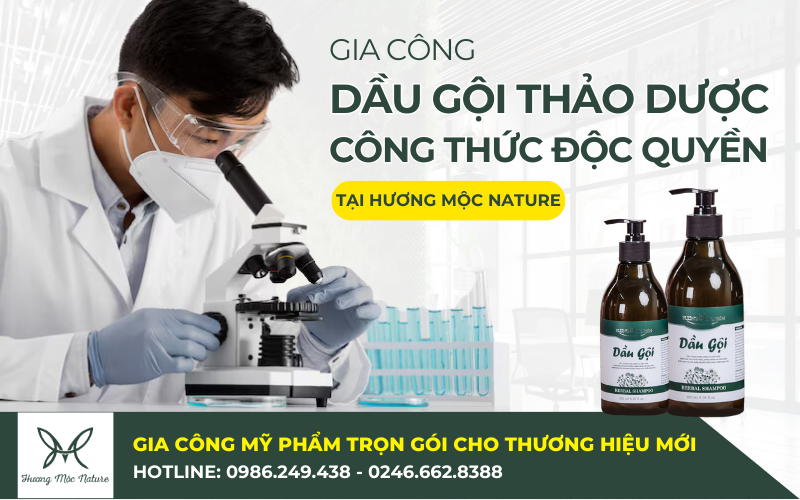 Gia công dầu gội thảo dược tại Hương Mộc Nature
